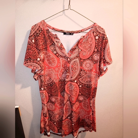 Lily Dresses & Skirts - 2XL VINTAGE 70S Paisley Print Red Women's Mini Dress EUC